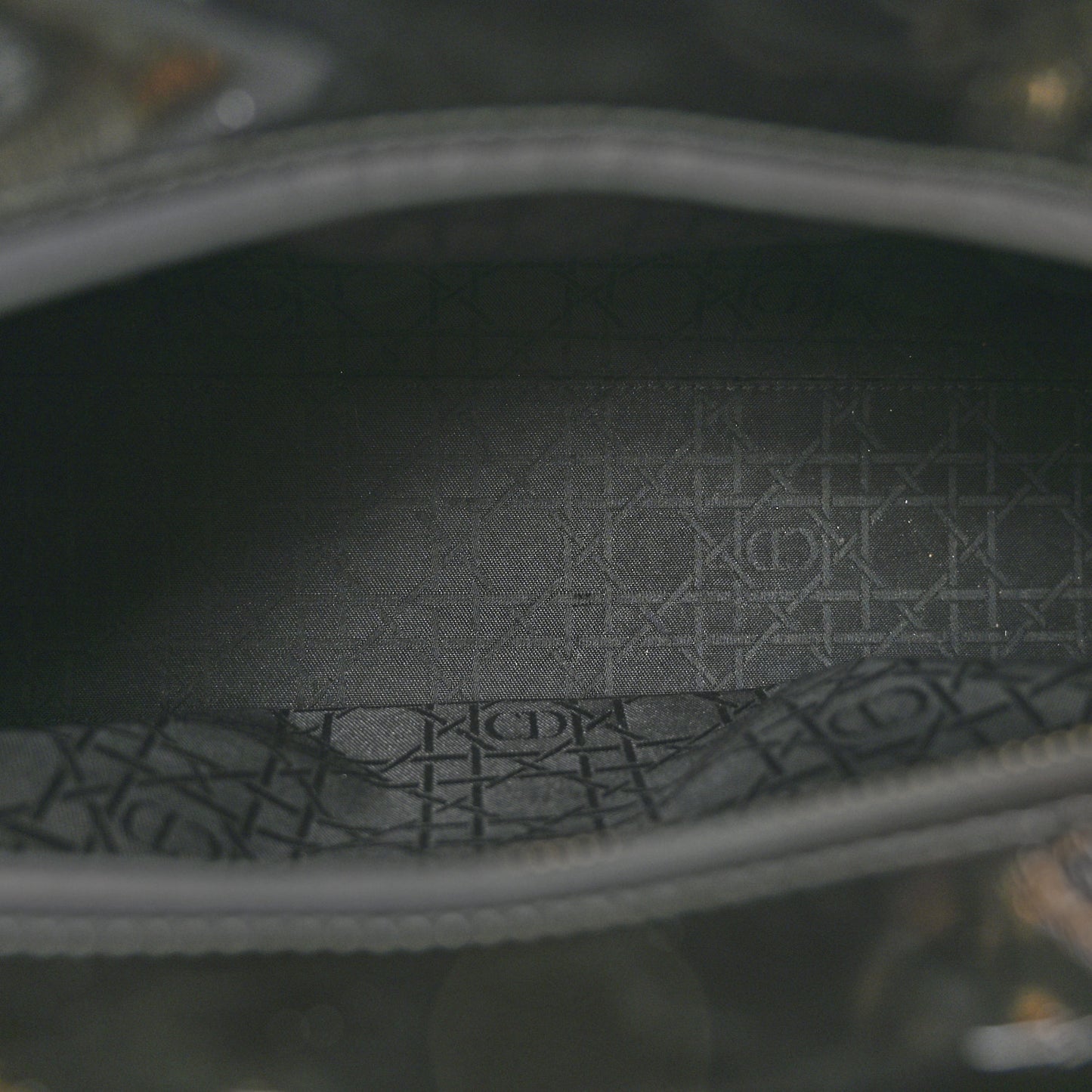 Patent Cannage Large Lady Dior Black