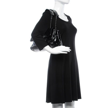 Chanel Distressed Patent Quilted Small Ritz Flap Bag Black 2 of 10