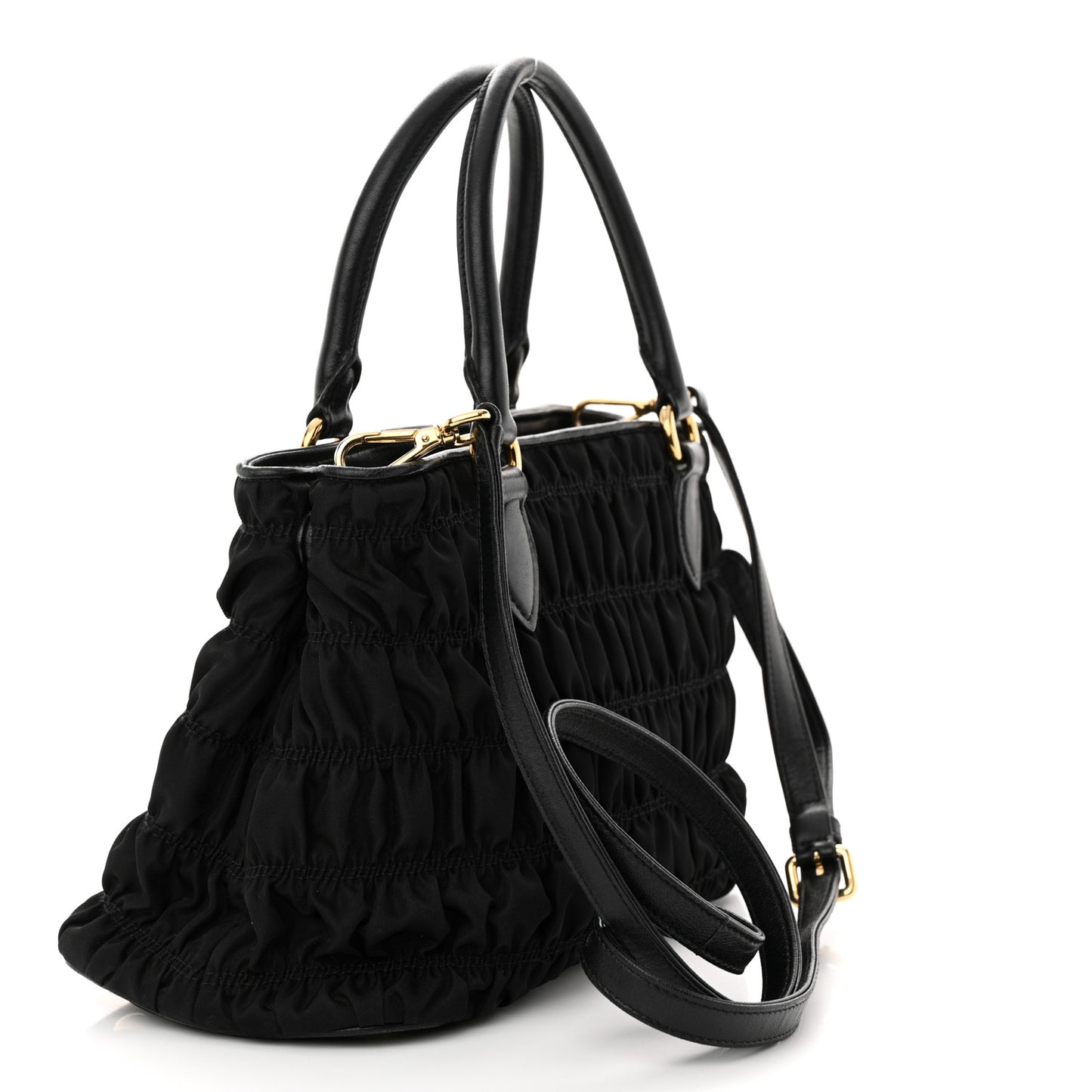 Tessuto Nylon Gaufre Small Tote Black