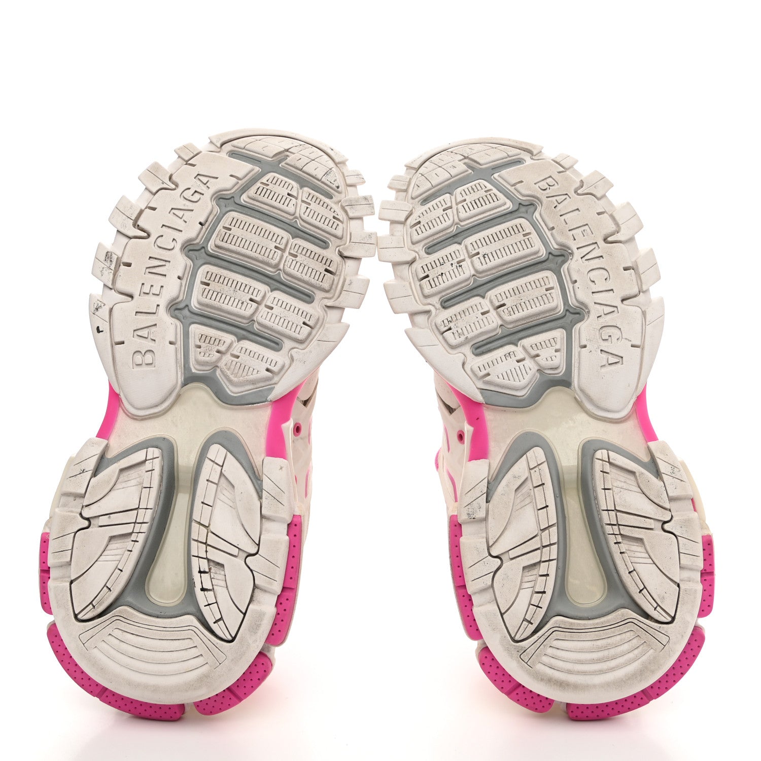 Balenciaga Mesh Rubber Bi-Color Womens Track Sneakers 38 Fluo Pink White 5 of 10