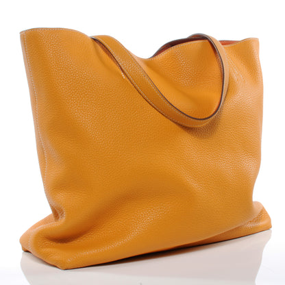 Hermes Taurillon Clemence Double Sens Reversible Tote Moutarde and Orange 3 of 7