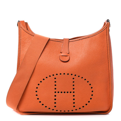 Hermes Taurillon Clemence Evelyne PM Orange 1 of 10