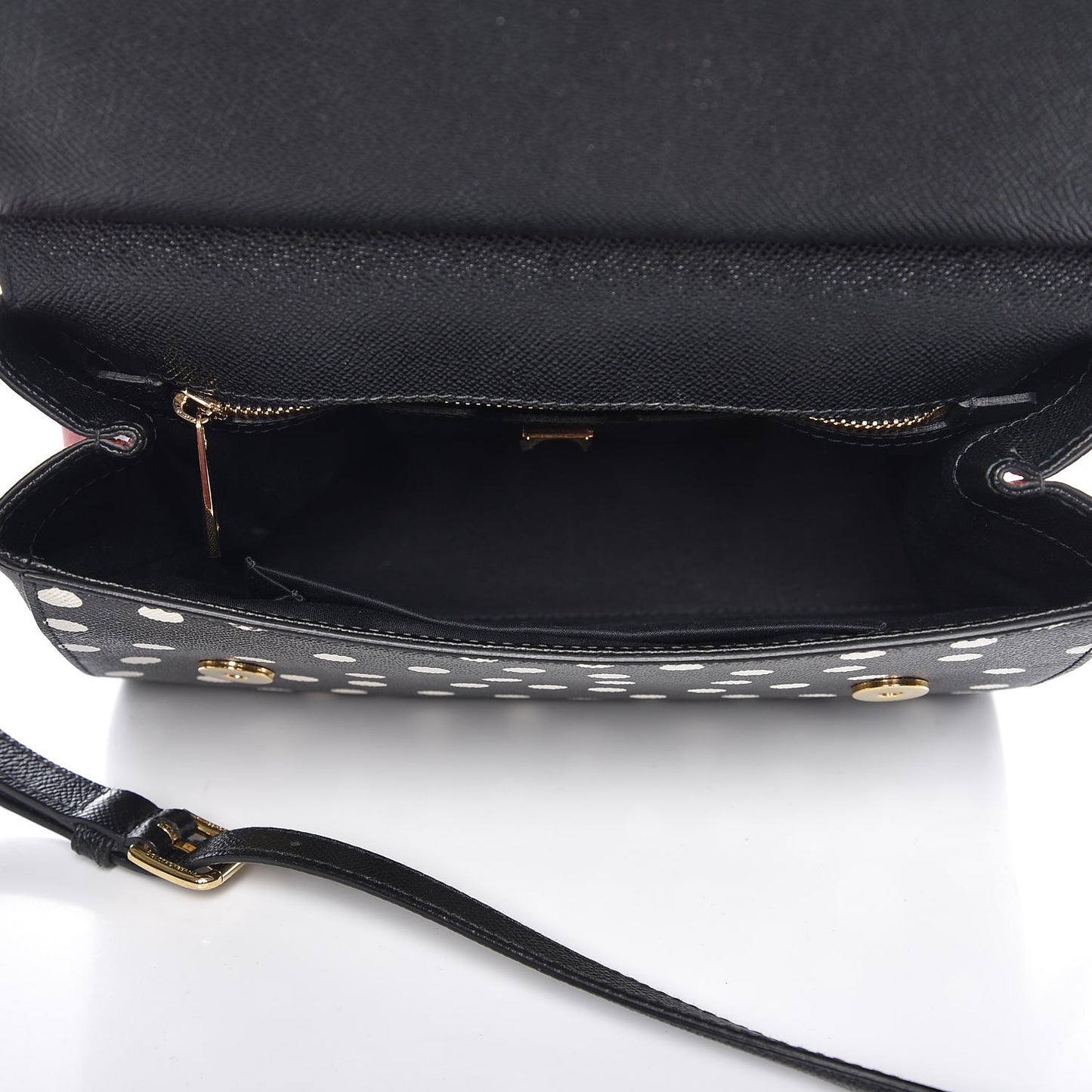 Dauphine Polka Dot Floral Print Medium Miss Sicily Satchel Black