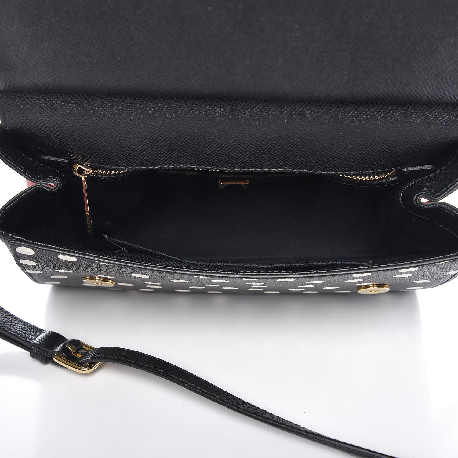 Dolce & Gabbana Dauphine Polka Dot Floral Print Medium Miss Sicily Satchel Black 5 of 13