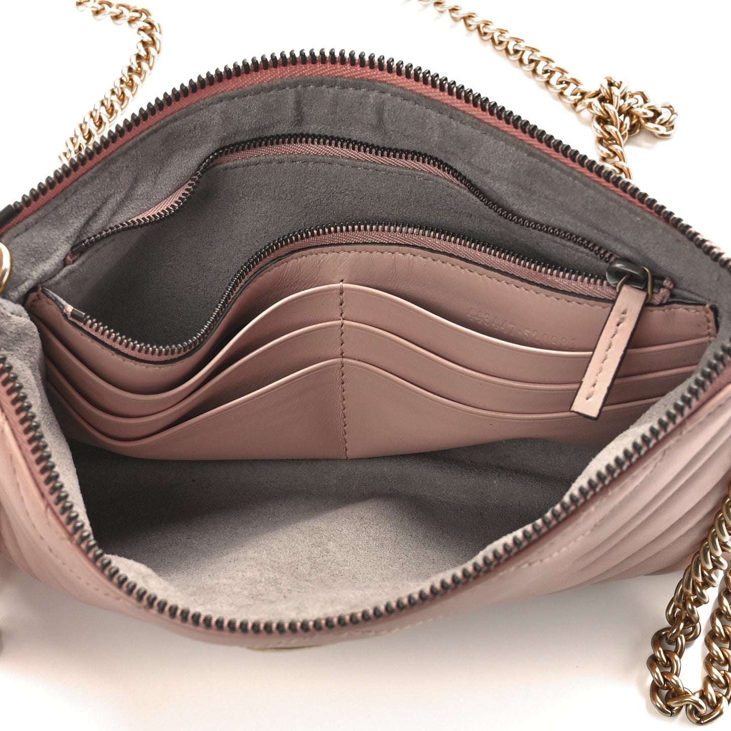 Calfskin Matelasse Mini GG Marmont Chain Bag Perfect Pink