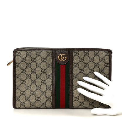 Gucci GG Supreme Monogram Web Ophidia GG Toiletry Case Beige New Acero 2 of 10