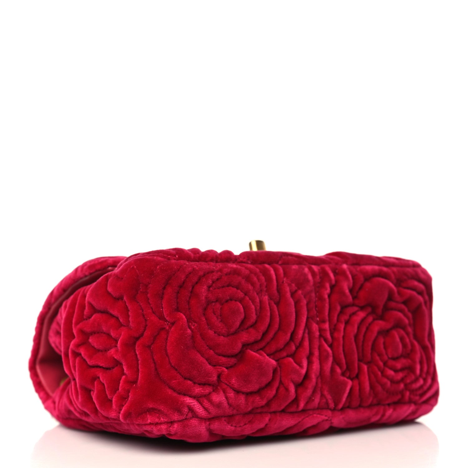 Chanel Velvet Camellia Embossed Mini Square Flap Pink 4 of 9