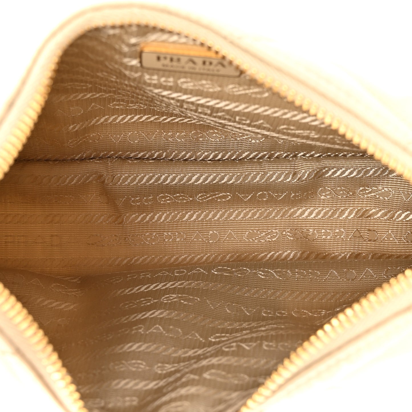 Re-Nylon Saffiano Stitched Mini Re-Edition 1995 Chaine Shoulder Bag Desert Beige