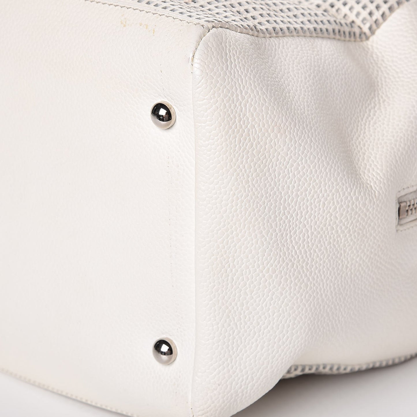 Caviar Perforated Bowler White