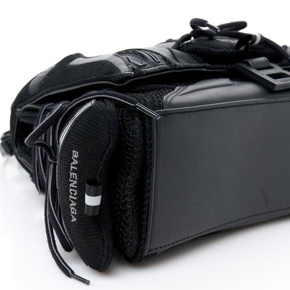 Balenciaga Faux Calfskin Fabric Medium Sneakerhead Top Handle Bag Black 9 of 10
