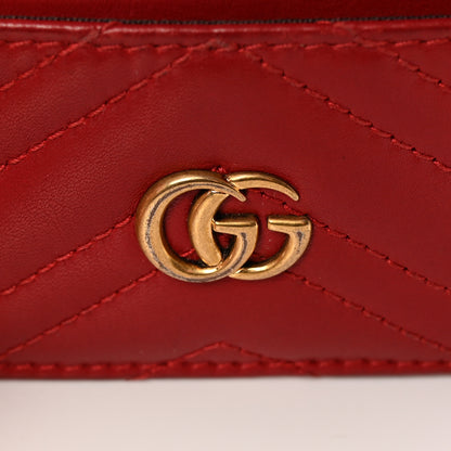 Gucci Calfskin Matelasse GG Marmont Card Holder Hibiscus Red 9 of 11