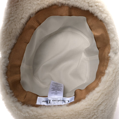 Christian Dior Suede Shearling Bucket Hat 58 Beige 7 of 8