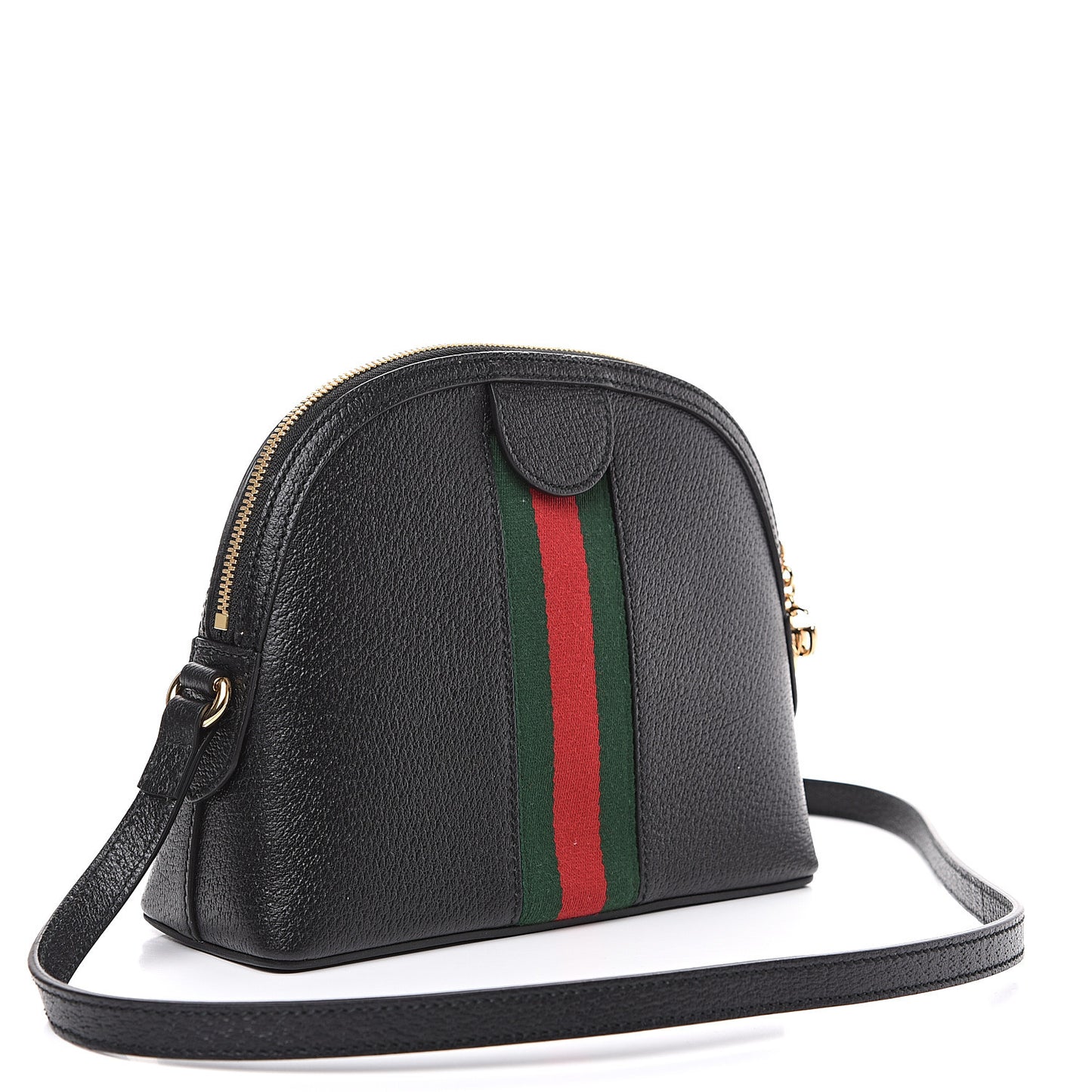 Calfskin GG Web Small Ophidia Dome Shoulder Bag Black