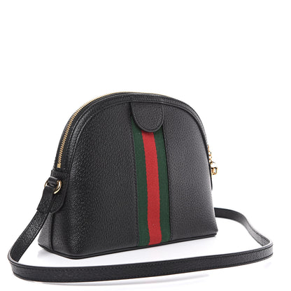 Gucci Calfskin GG Web Small Ophidia Dome Shoulder Bag Black 2 of 8