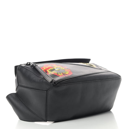 Loewe Calfskin Pansies Small Puzzle Bumbag Black 3 of 5