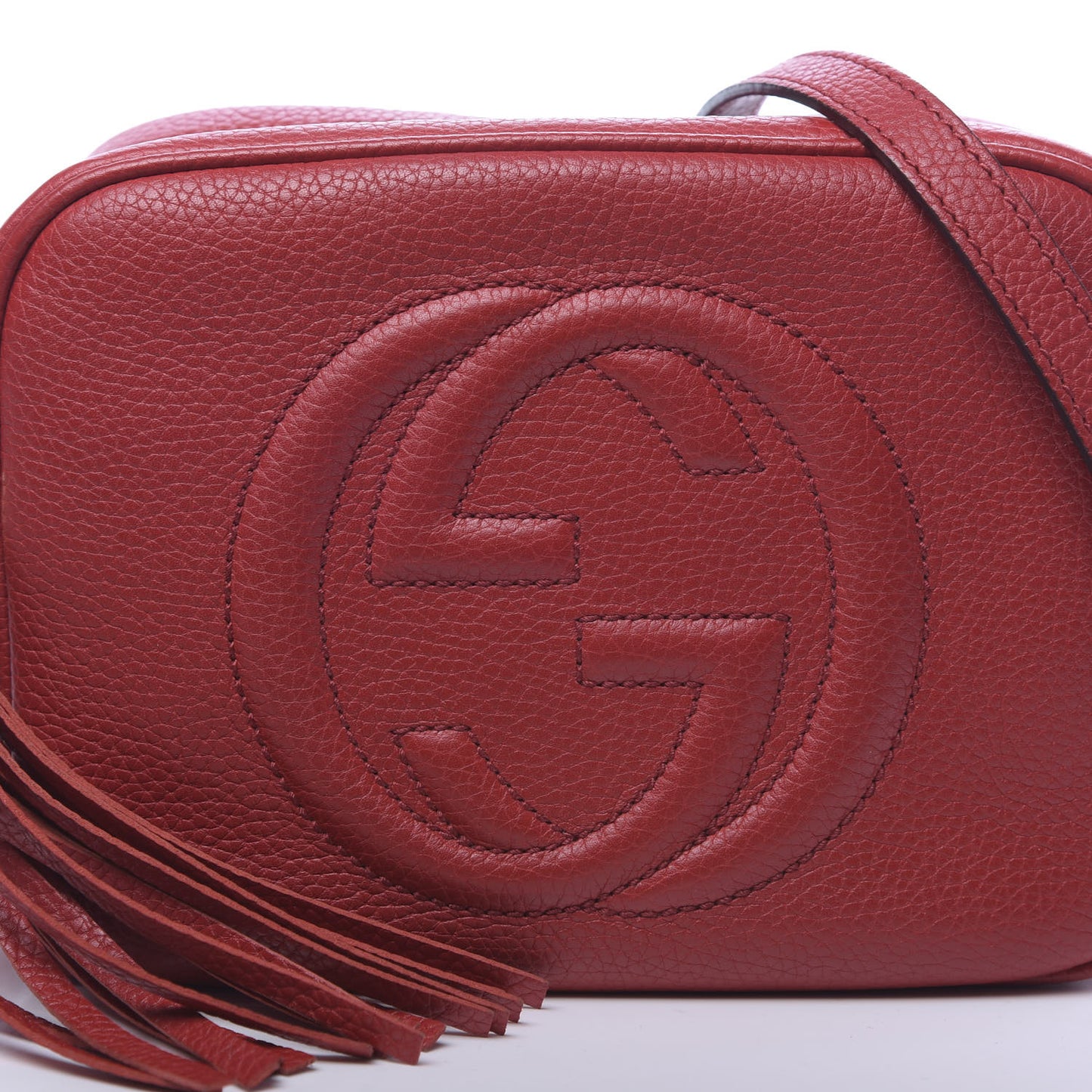 Pebbled Calfskin Small Soho Disco Bag Tabasco Red