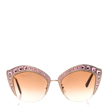 Gucci Metal Crystal Cat Eye Sunglasses GG00114S Pink 2 of 9