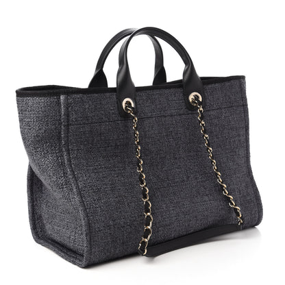 Chanel Woven Straw Raffia Medium Deauville Tote Grey 3 of 10