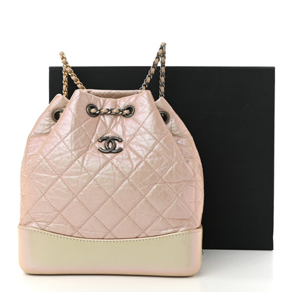 Chanel Iridescent Lambskin Calfskin Small Quilted Gabrielle Backpack Light Pink 11 of 11