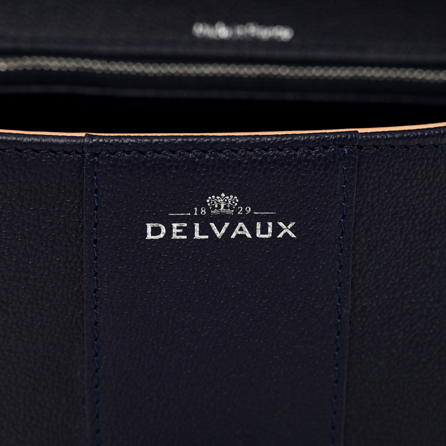 Delvaux Calfskin Mini Brillant East West Satchel Navy 7 of 11