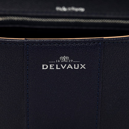 Delvaux Calfskin Mini Brillant East West Satchel Navy 7 of 11