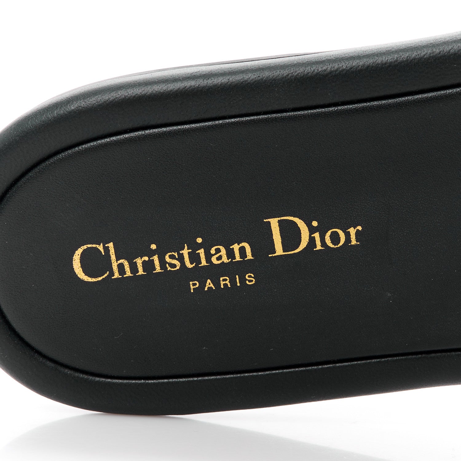 Christian Dior Lambskin Embossed Every-D Flat Slide Sandals 41 Black 7 of 9