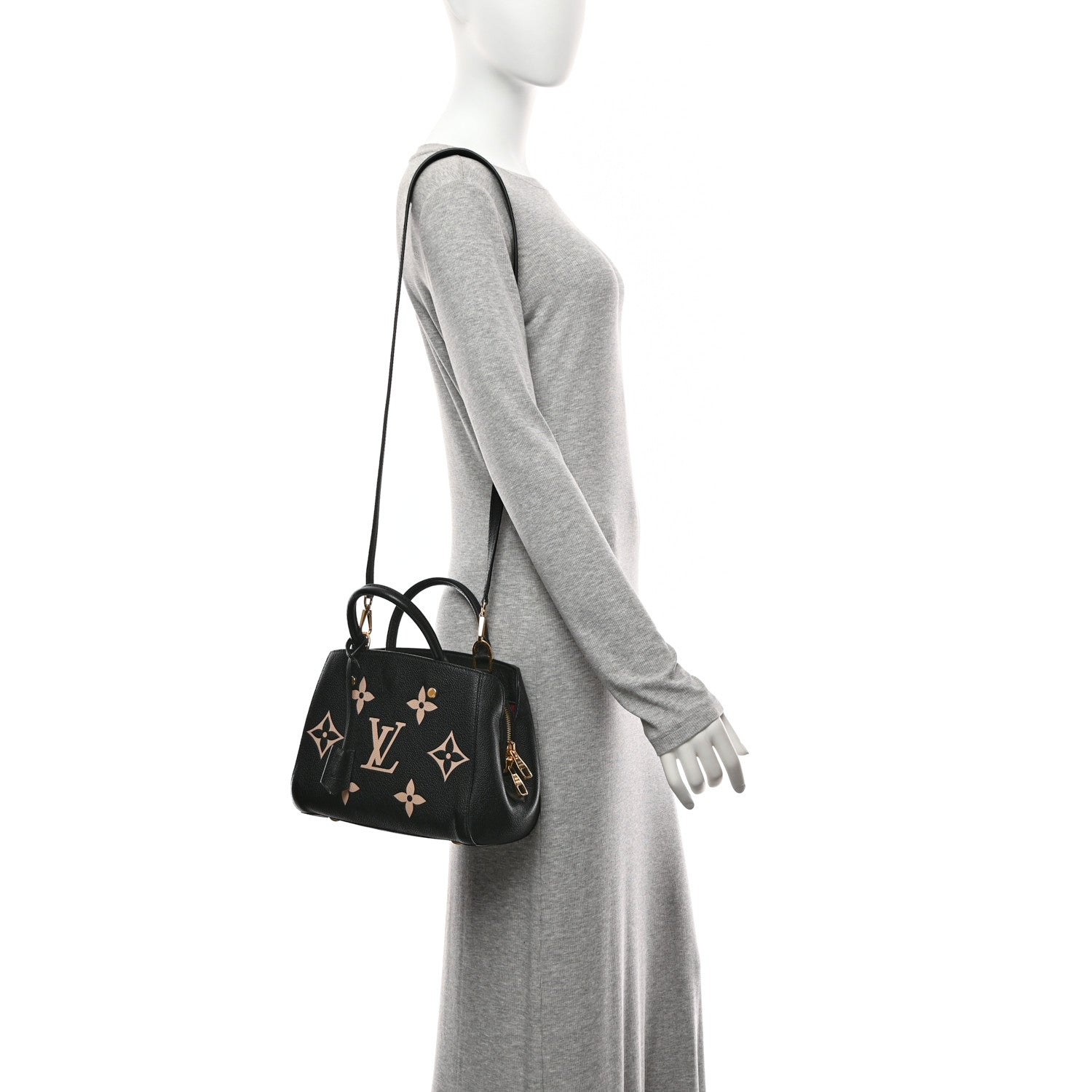 Louis Vuitton Empreinte Monogram Giant Montaigne BB Black Beige 2 of 9