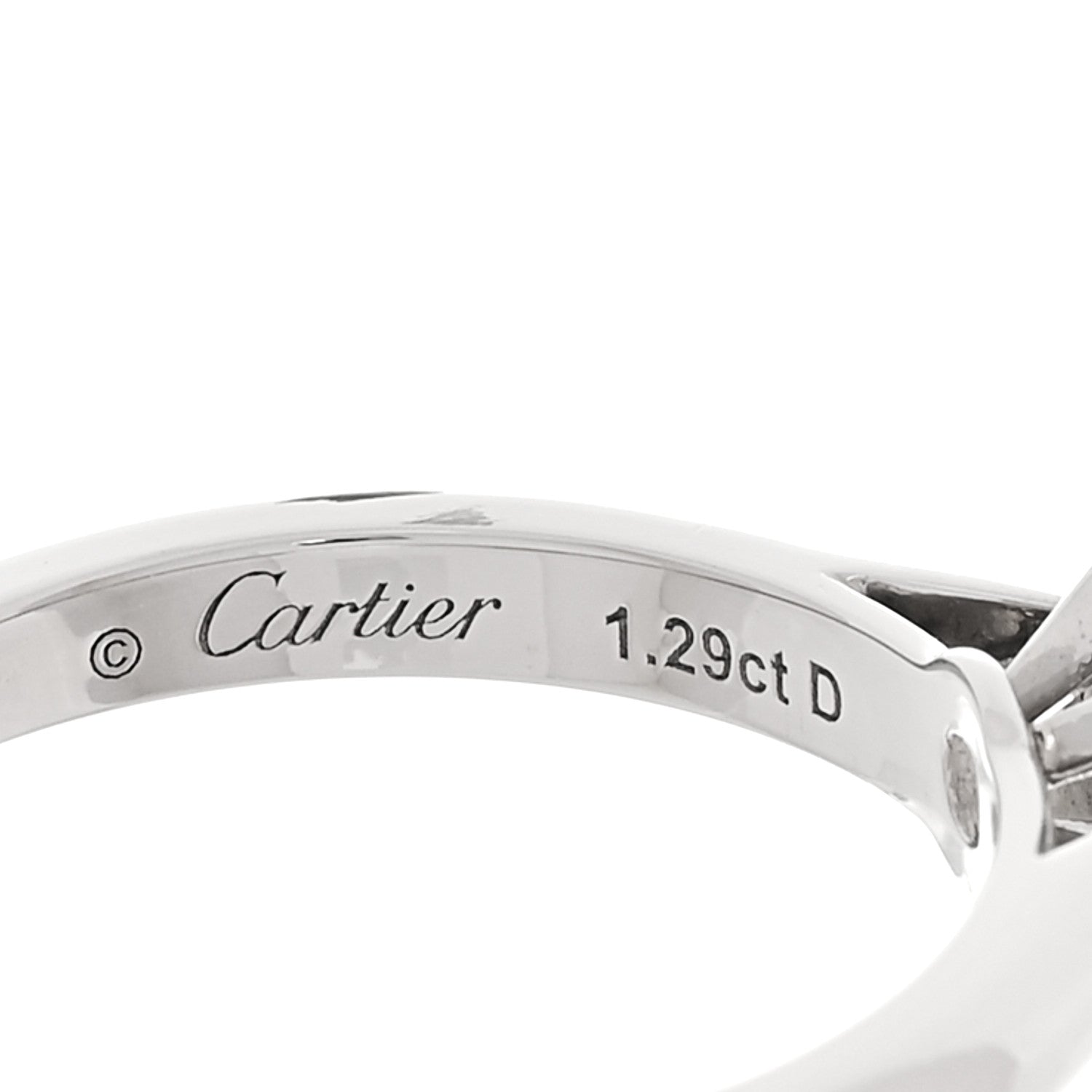 Cartier Platinum Diamond 1.29ct 1895 Solitaire Engagement Ring 52 6 6 of 7