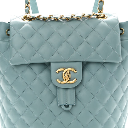 Chanel Lambskin Quilted Small Urban Spirit Backpack Blue 7 of 9