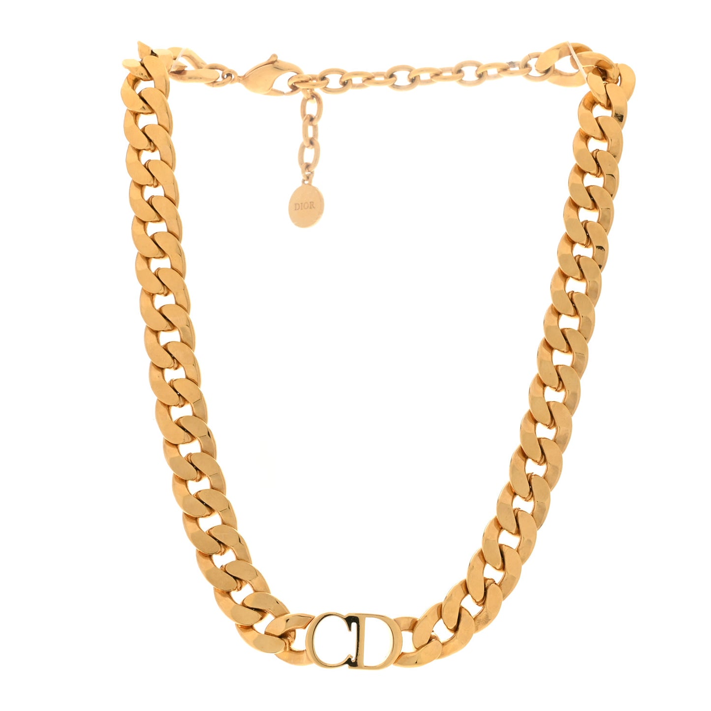 Metal CD Choker Necklace Gold