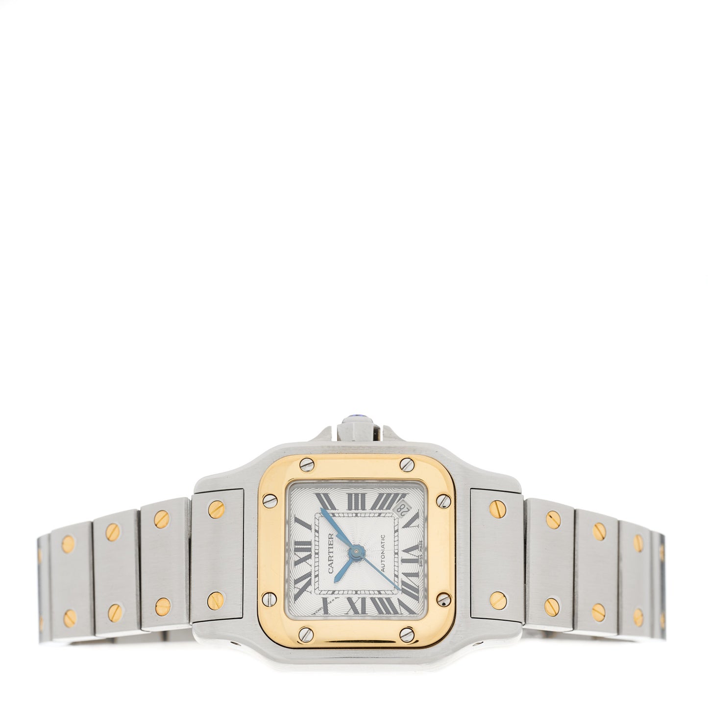 Stainless Steel 18K Yellow Gold 24mm Santos De Cartier Galbee Automatic Watch