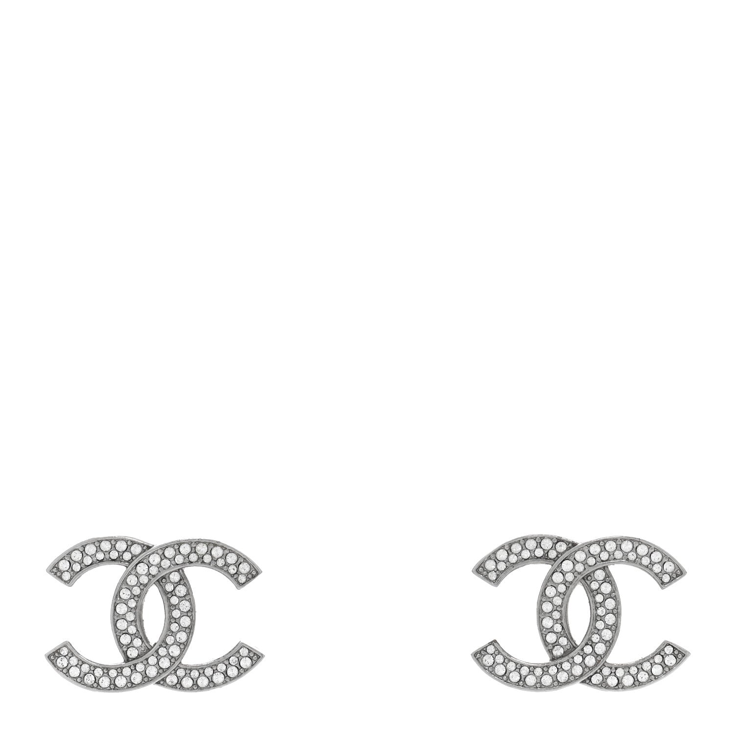 Chanel Crystal Palais Garnier CC Earrings Silver 1 of 4