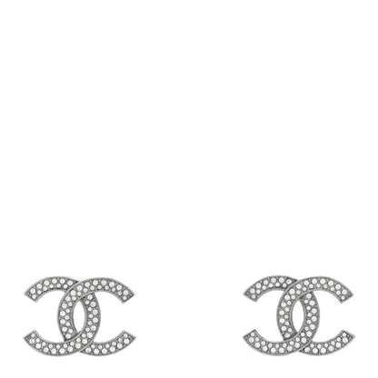 Chanel Crystal Palais Garnier CC Earrings Silver 1 of 4
