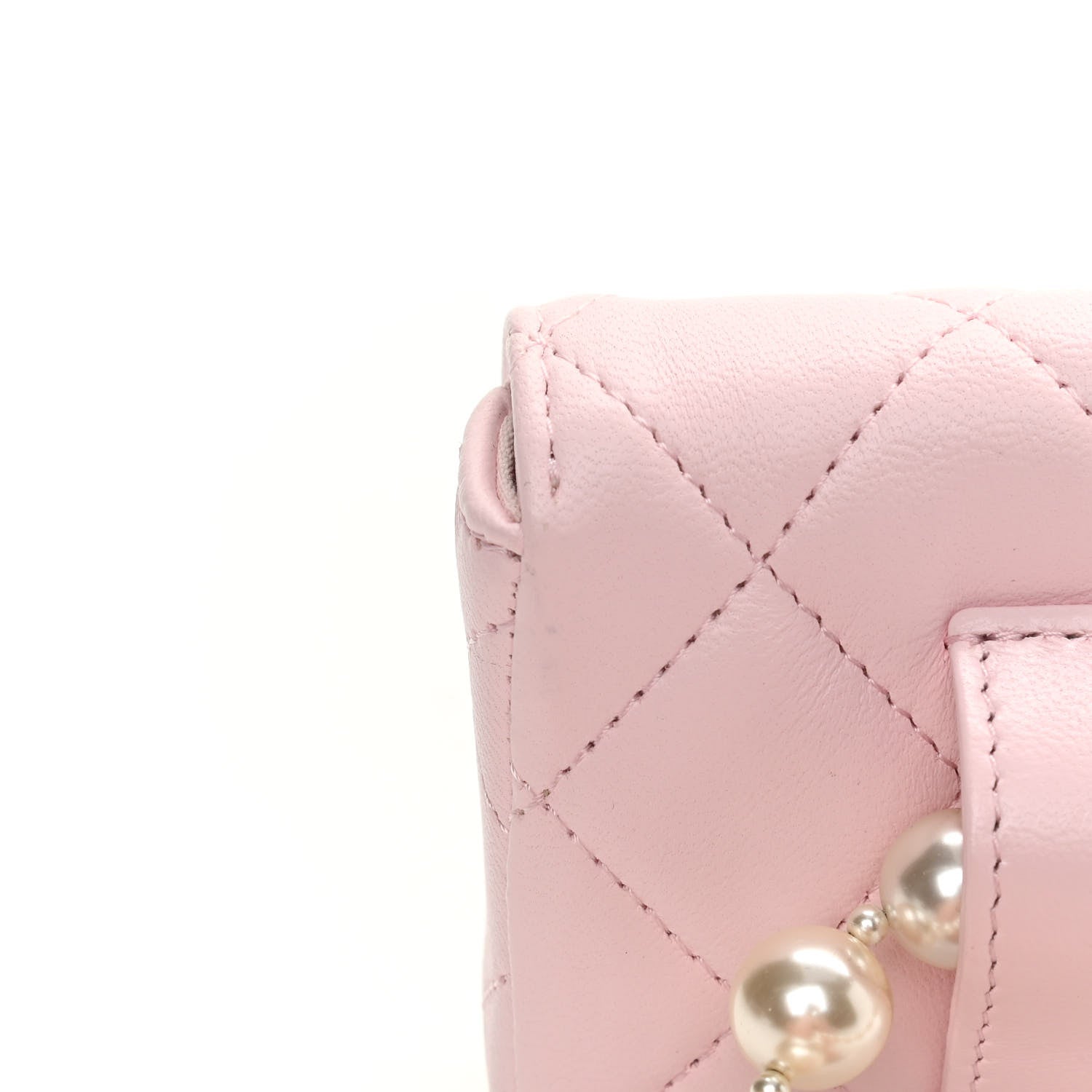 Chanel Lambskin Quilted Pearl Chain Belt Bag Light Pink 12 of 13