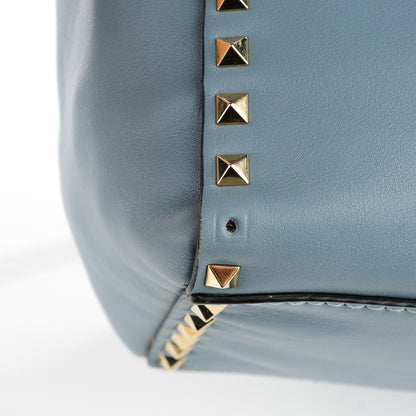 Valentino Garavani Vitello Rockstud Double Handle Tote London Stone 7 of 10