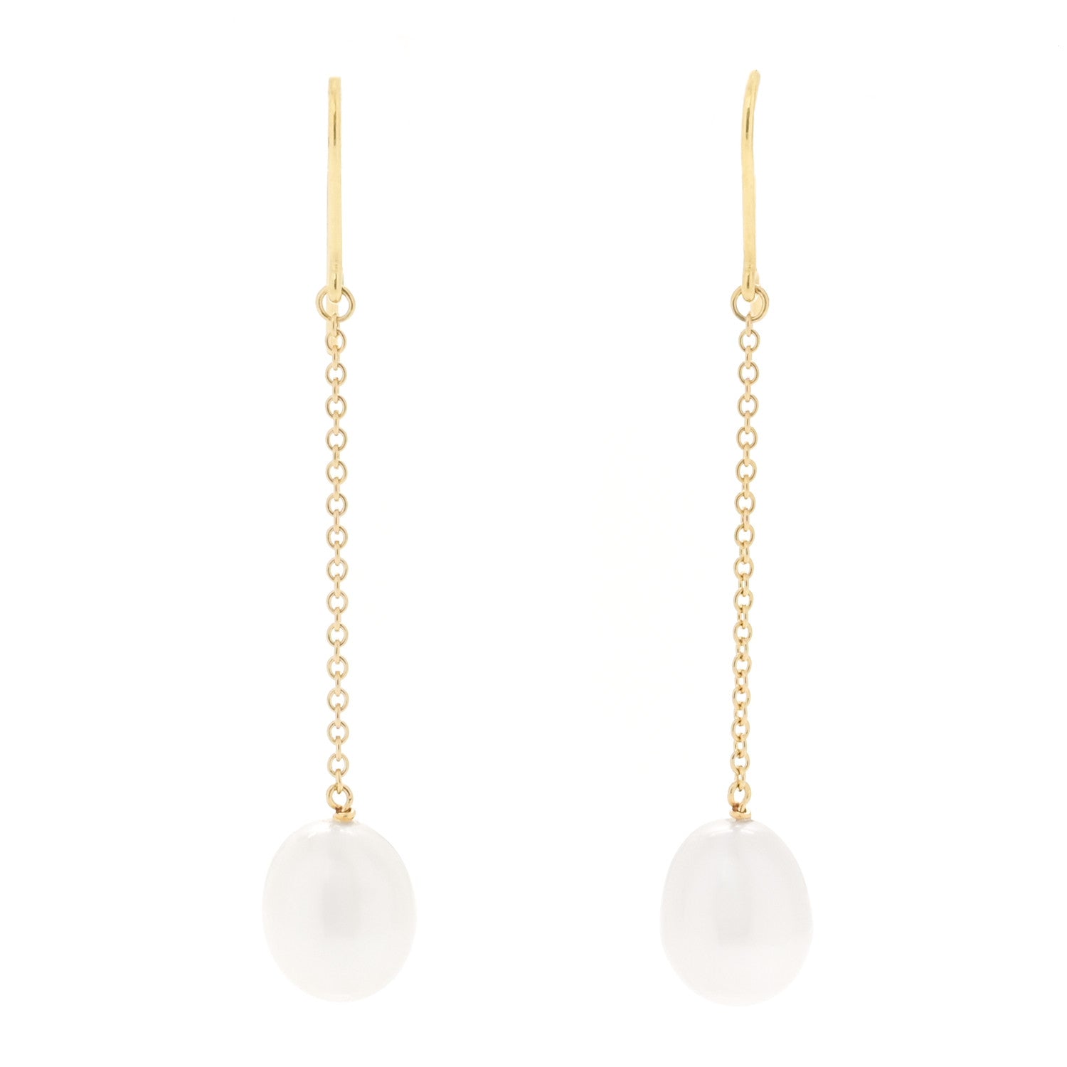 Tiffany 18K Yellow Gold Cultured Pearl Elsa Peretti Pearls By The Yard Drop Earrings 1 of 5
