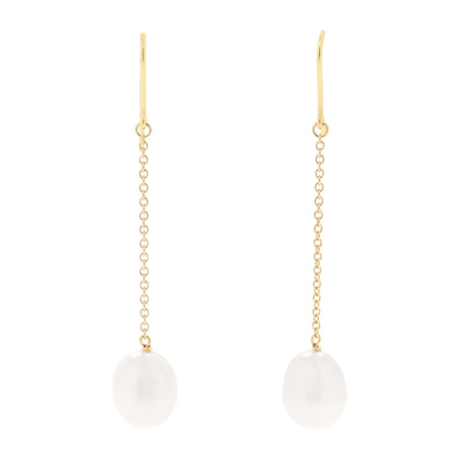 Tiffany 18K Yellow Gold Cultured Pearl Elsa Peretti Pearls By The Yard Drop Earrings 1 of 5