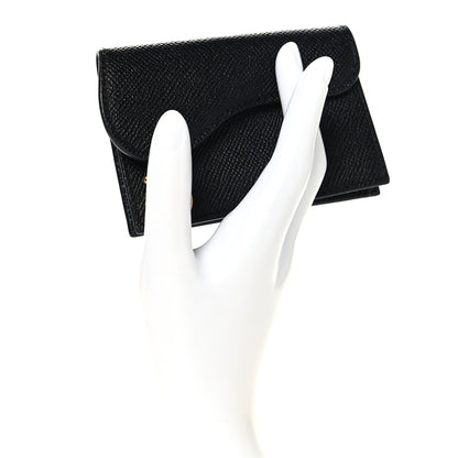 Christian Dior Grained Calfskin Saddle Card Holder Black 2 of 7