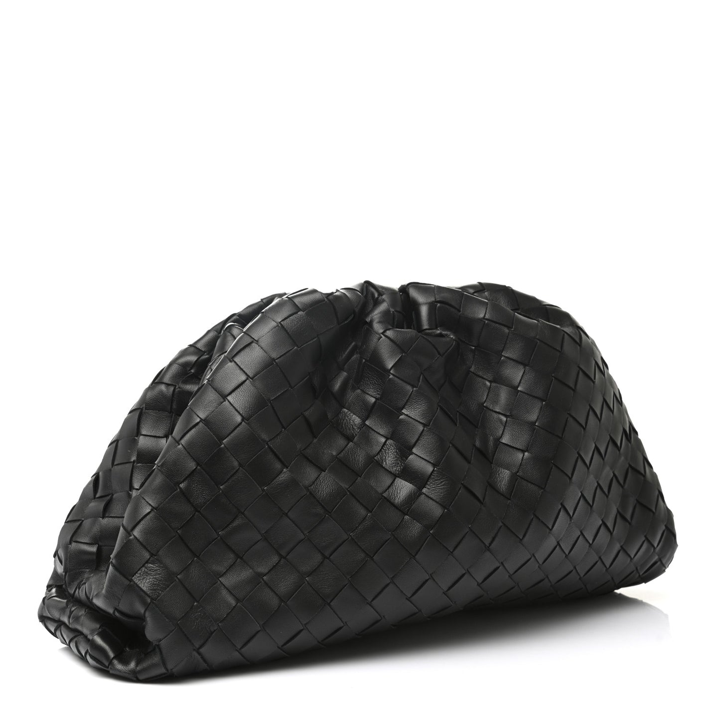 Nappa Maxi Intreccio The Pouch Oversized Clutch Black
