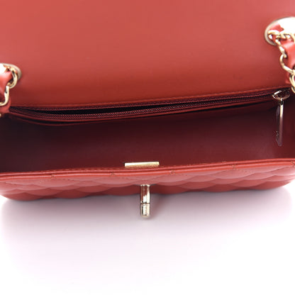 Chanel Lambskin Quilted Mini Rectangular Flap Red 5 of 9