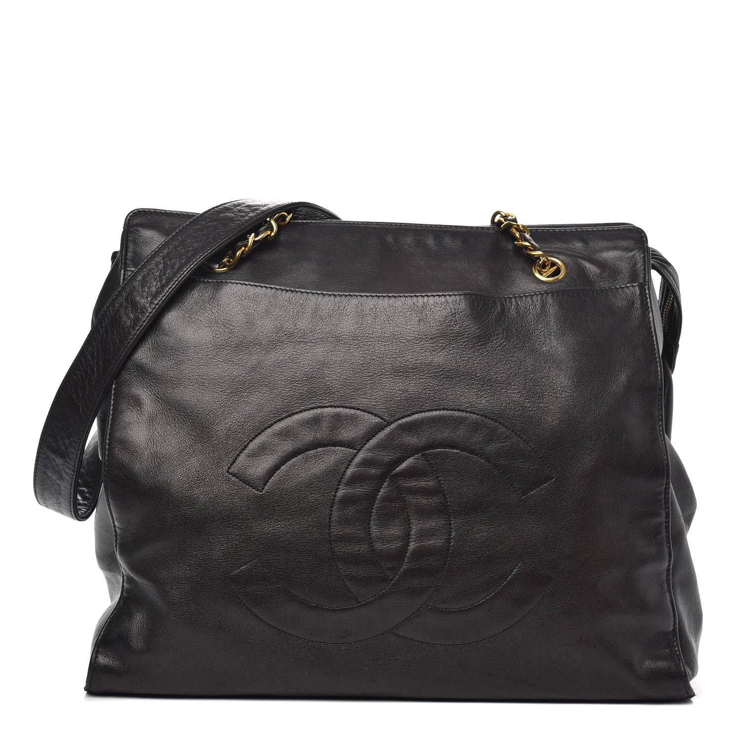 Chanel Lambskin CC Tote Brown 1 of 13