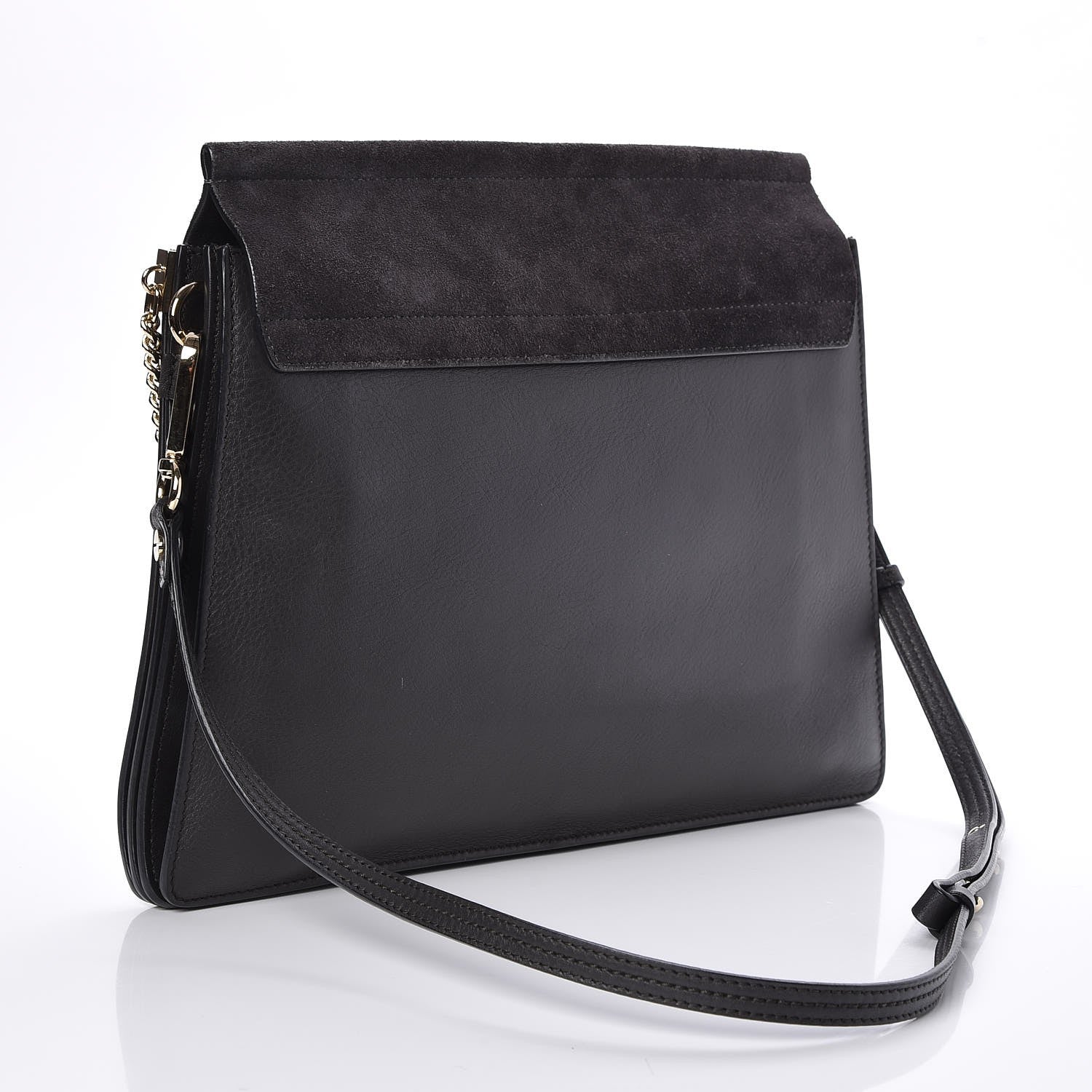 Chloe Suede Calfskin Medium Faye Shoulder Bag Carbon Grey 3 of 6