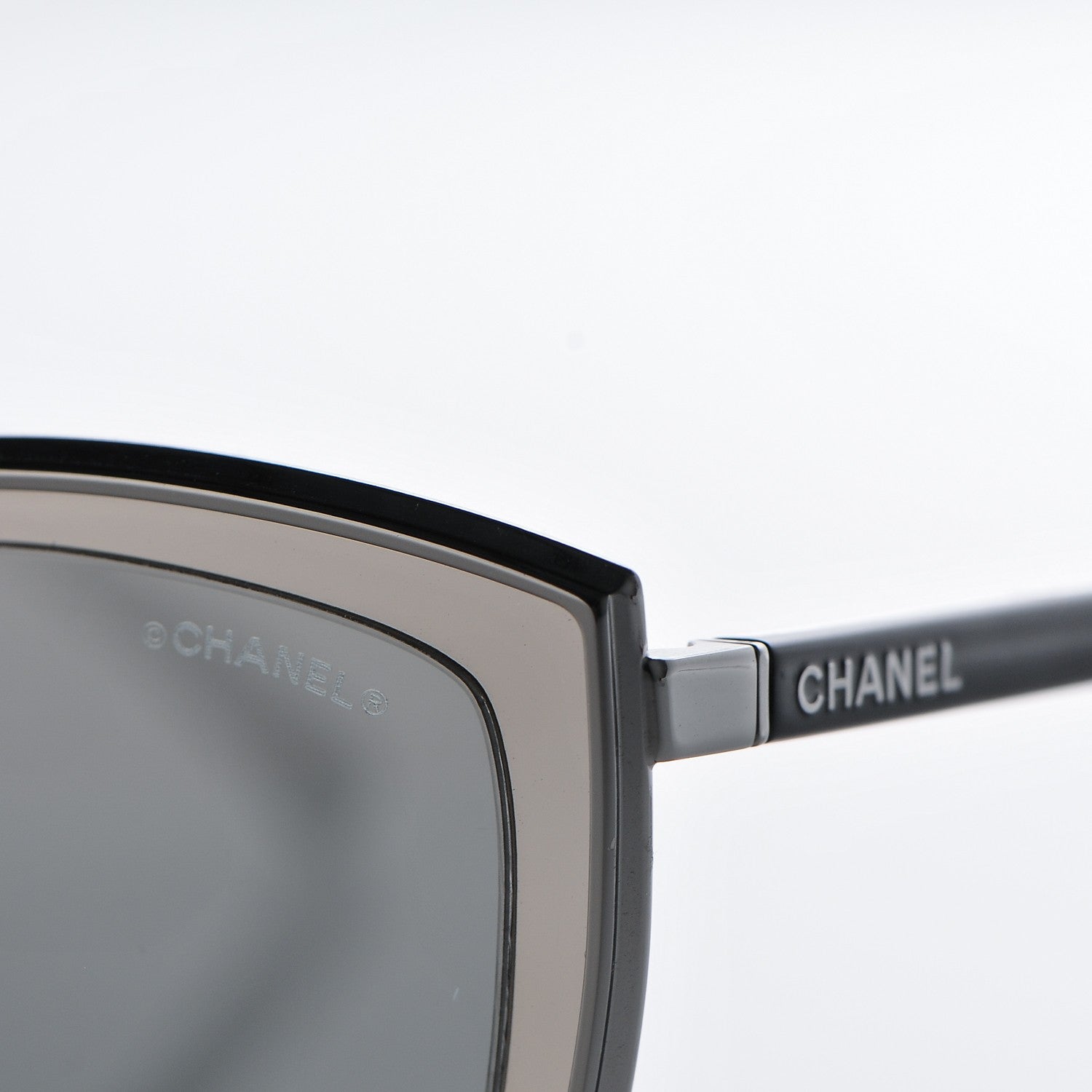 Chanel Metal Cat Eye Sunglasses 4222 Silver Black 7 of 8