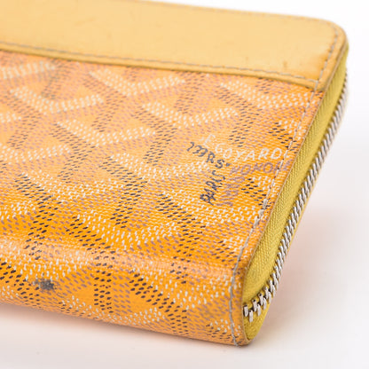 Goyard Goyardine Matignon Zip Around GM Wallet Yellow 9 of 14