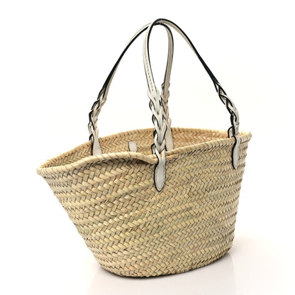 Prada Palmitto Vitello Woven Braided Large Basket Tote Bag Naturale White 2 of 11