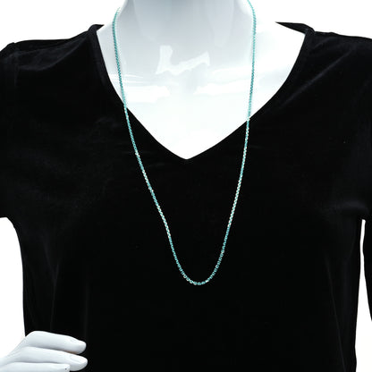 Tiffany Sterling Silver Enamel 1.75mm Chain Necklace Blue 30" 2 of 6