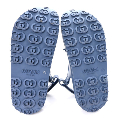 Gucci Soft Rubber Horsebit Touch Mens Strapped Sandals 9 Washed Indigo 6 of 10