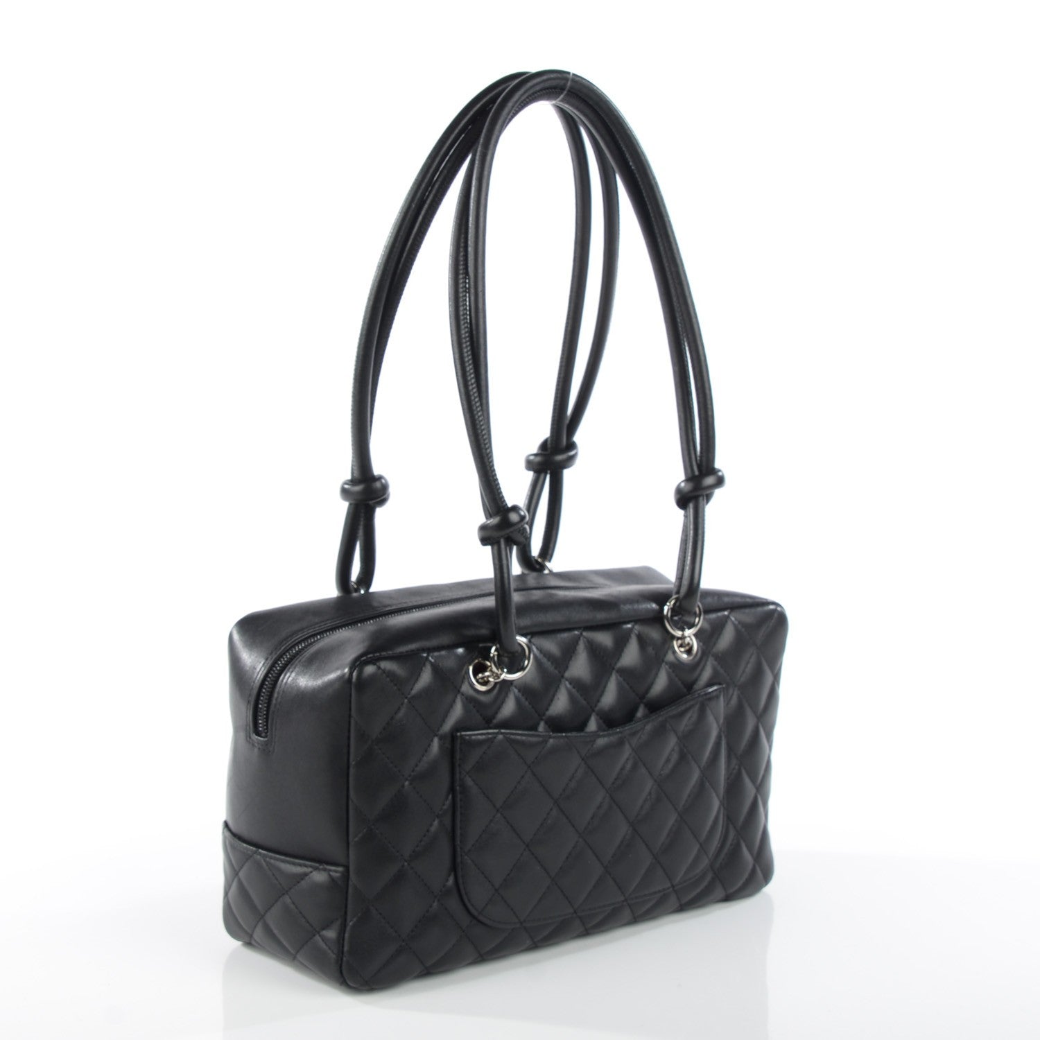 Chanel Calfskin Quilted Large Cambon Bowler Black 3 of 7