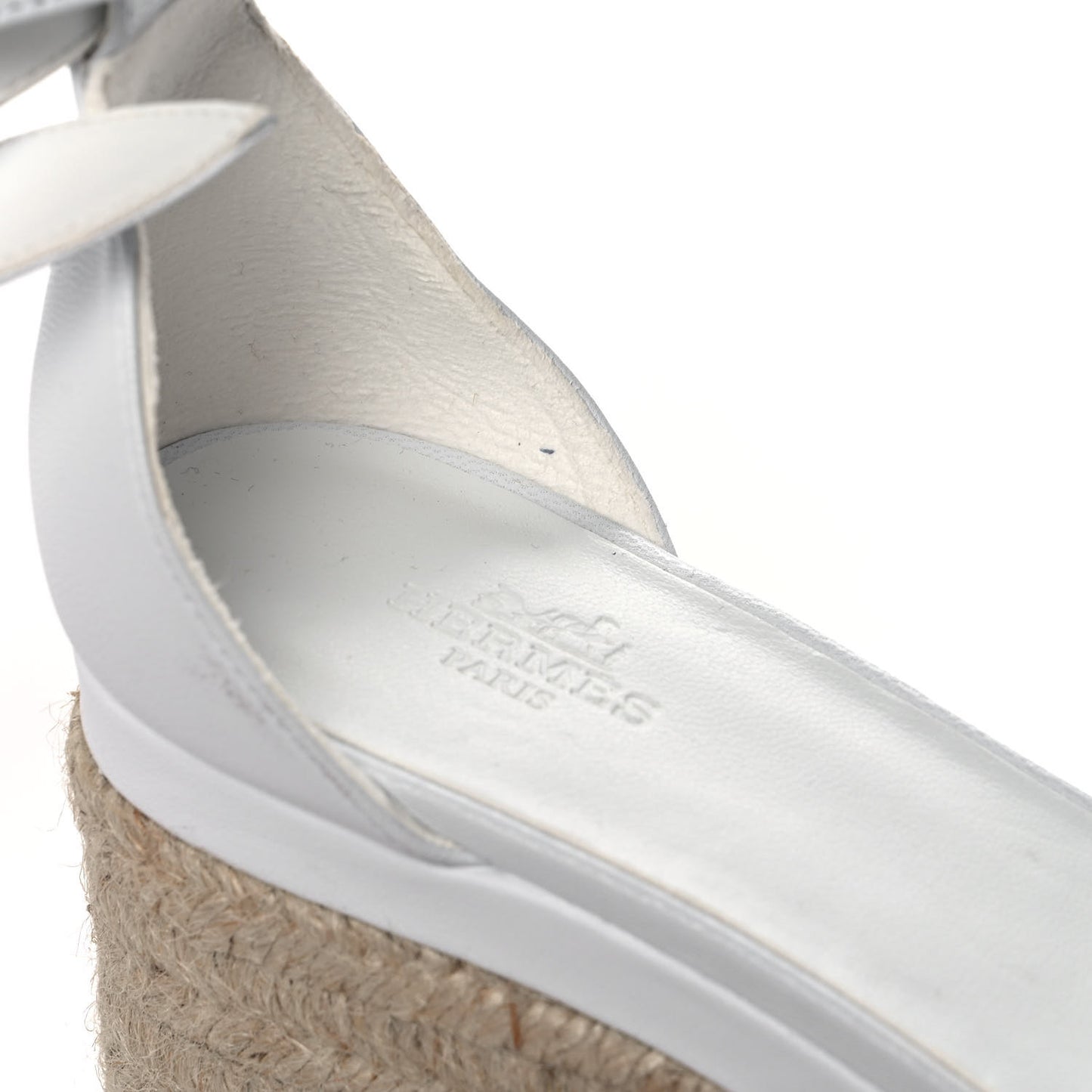 Goatskin Elda Espadrille Wedge Sandals 37 White