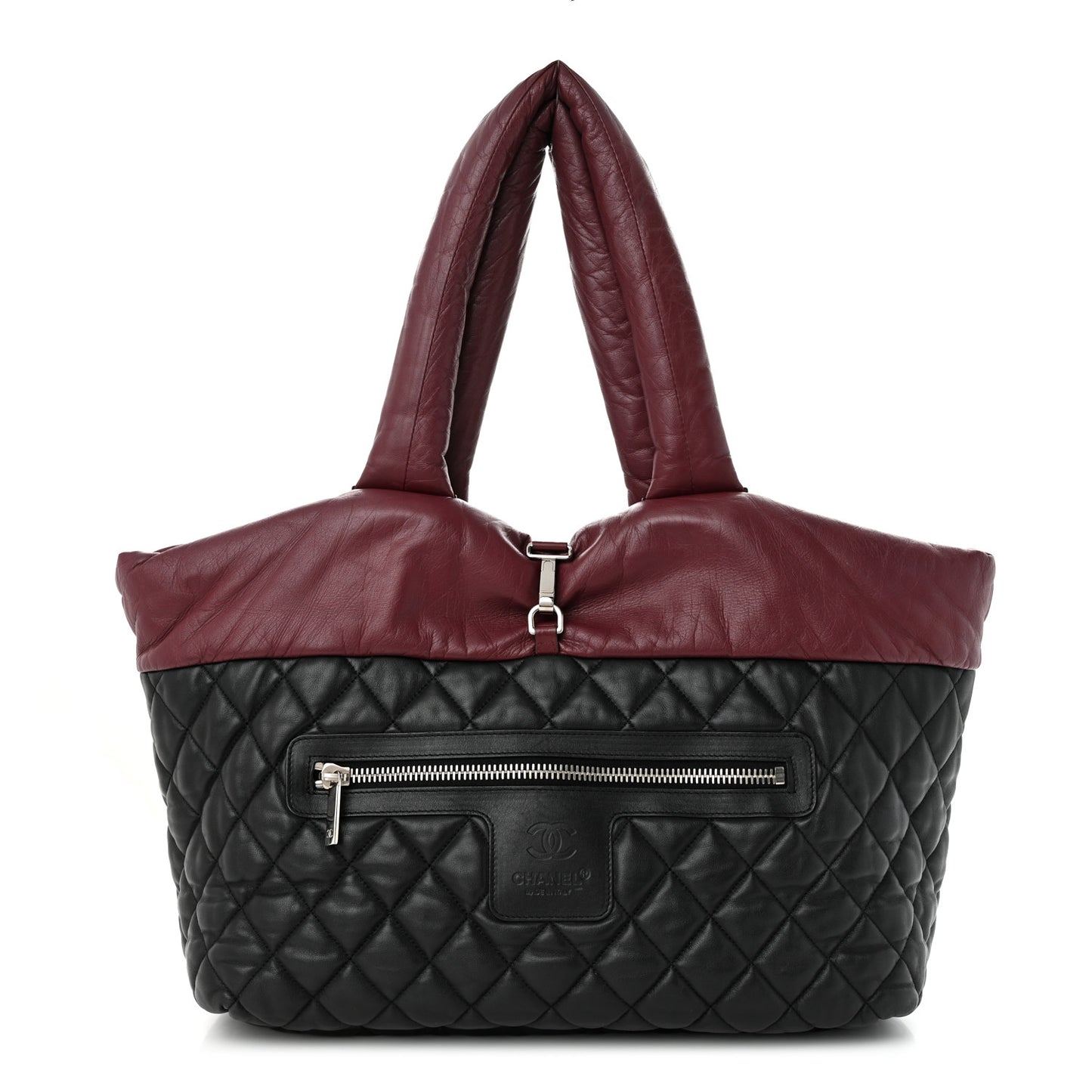 Lambskin Quilted Medium Coco Cocoon Reversible Tote Black